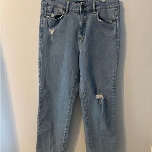 161J Joe Fresh Light Blue Distressed Straight Leg Jeans